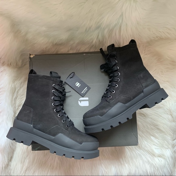 G-Star Shoes - New! G-STAR RAW Rackam Nubuck Lace-Up Moto Boots